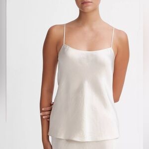 VINCE Satin Cami Elegant White Satin Camisole Size L Large New without Tags $198